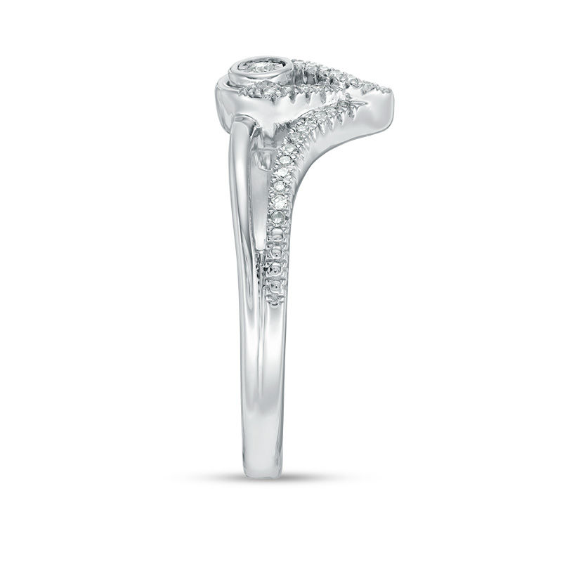 Main Image 3 of Interwoven™ 1/10 CT. T.W. Diamond Ring in Sterling Silver