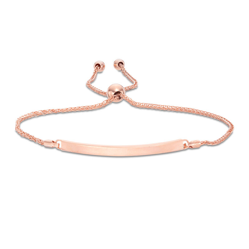 Main Image 1 of Made in Italy Curved Bar Bolo Bracelet in 14K Rose Gold - 8.5"