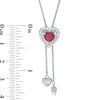 Thumbnail Image 3 of 5.0mm Lab-Created Ruby and White Sapphire Heart Lariat-Style Bolo Necklace in Sterling Silver - 26"