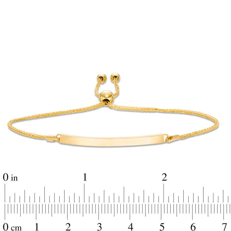Main Image 2 of Made in Italy Curved Bar Bolo Bracelet in 14K Gold - 8.5"