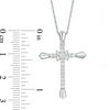 Thumbnail Image 2 of 3/8 CT. T.W. Diamond Flower Cluster Cross Pendant in 10K White Gold