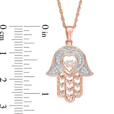 Lab Created White Sapphire Hamsa Pendant in Sterling Silver with