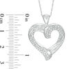 Thumbnail Image 2 of 1/2 CT. T.W. Baguette and Round Diamond Heart Pendant in 10K White Gold
