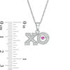 Thumbnail Image 1 of Lab-Created Ruby and White Sapphire "XO" Pendant in Sterling Silver