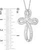 Thumbnail Image 2 of 3/4 CT. T.W. Baguette and Round Diamond Loop Cross Pendant in 10K White Gold