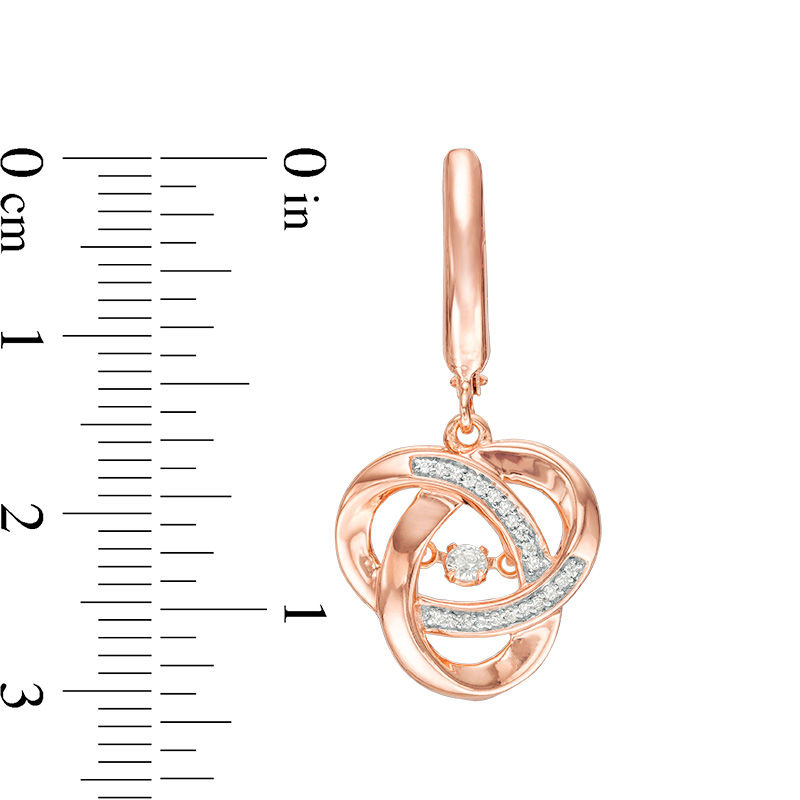 Lab-Created White Sapphire Orbit Love Knot Drop Earrings in Sterling Silver with 14K Rose Gold Plate
