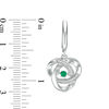 Thumbnail Image 1 of Lab-Created Emerald and White Sapphire Orbit Drop Earrings in Sterling Silver