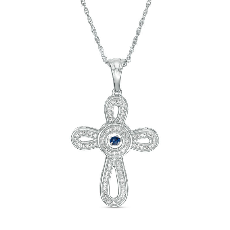 Unstoppable Love Lab Created Blue And White Sapphire Looping Cross Pendant In Sterling Silver Zales - White Sapphire Cross Pendant Unstoppable Love Lab Created Blue And White Sapphire Looping Cross Pendant In Sterling Silver Zales - White Sapphire Cross Pendant