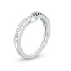 Thumbnail Image 2 of Lab-Created Blue and White Sapphire Chevron Band in Sterling Silver