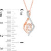 Thumbnail Image 3 of Oval Morganite and Lab-Created White Sapphire Infinity Flame Pendant in 10K Rose Gold