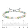 Thumbnail Image 2 of 5.5 - 6.0mm Morganite and Polished Bead Bolo Bracelet in Sterling Silver - 9.0"