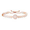 Thumbnail Image 1 of Drusy Quartz, Pink Aventurine and Lab-Created White Sapphire Bolo Bracelet in Sterling Silver with 18K Rose Gold Plate