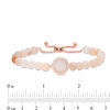 Thumbnail Image 1 of Drusy Quartz, Pink Aventurine and Lab-Created White Sapphire Bolo Bracelet in Sterling Silver with 18K Rose Gold Plate