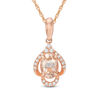 Thumbnail Image 1 of Oval Morganite and 1/10 CT. T.W. Diamond Scallop Pendant in 10K Rose Gold