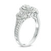 Thumbnail Image 1 of 3/4 CT. T.W. Diamond Three Stone Oval Frame Engagement Ring in 14K White Gold