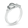 Thumbnail Image 2 of 1/20 CT. T.W. Enhanced Black and White Diamond Multi-Heart Promise Ring in Sterling Silver (1 Line)