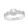 Thumbnail Image 1 of 1/3 CT. T.W. Diamond Twist Shank Promise Ring in Sterling Silver (1 Line)