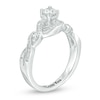 Thumbnail Image 2 of 1/3 CT. T.W. Diamond Twist Shank Promise Ring in Sterling Silver (1 Line)