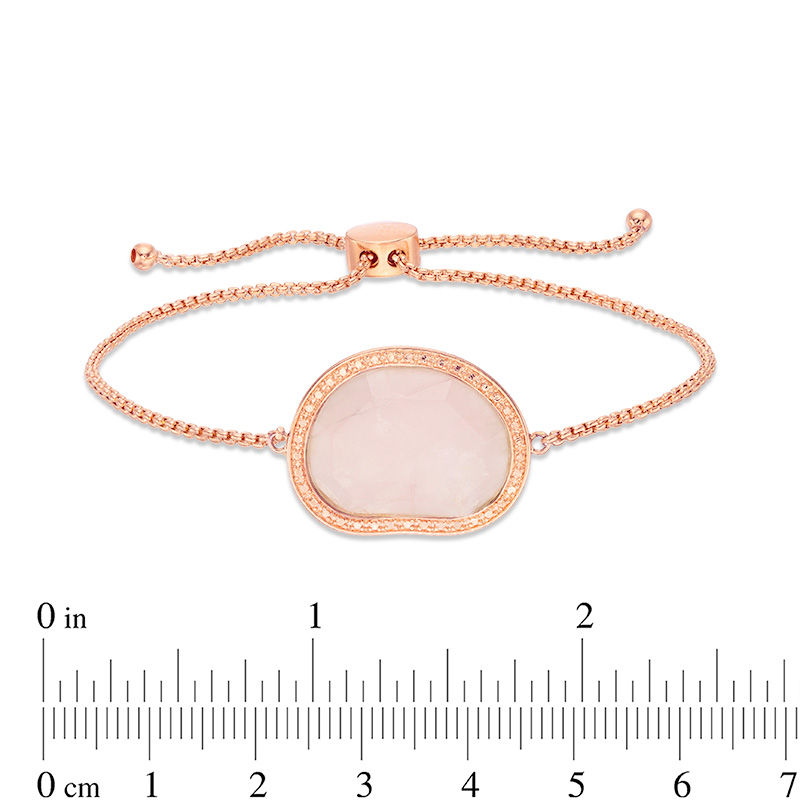 Main Image 2 of Abstract Rose Quartz Bolo Bracelet in Sterling Silver with 18K Rose Gold Plate - 9.0"