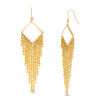 Thumbnail Image 1 of Square Outline with Multi-Row Rope Chain Dangle Drop Earrings in 10K Gold