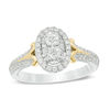 Thumbnail Image 1 of 1/2 CT. T.W. Diamond Oval Frame Engagement Ring in 14K Two-Tone Gold