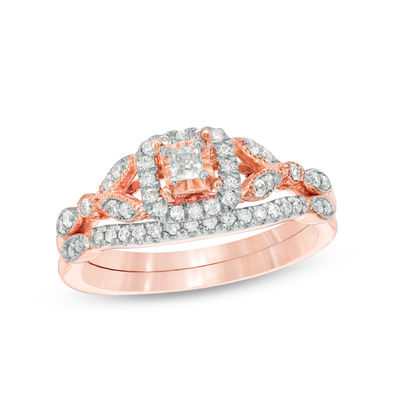 zales rose gold wedding sets