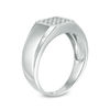 Thumbnail Image 1 of Men's 1/6 CT. T.W. Composite Diamond Signet Ring in Sterling Silver