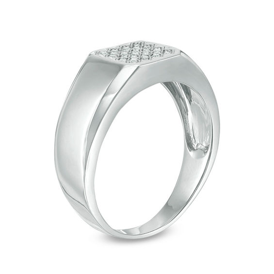 1/6 CT. T.w. Composite Diamond Signet Ring in Sterling Silver
