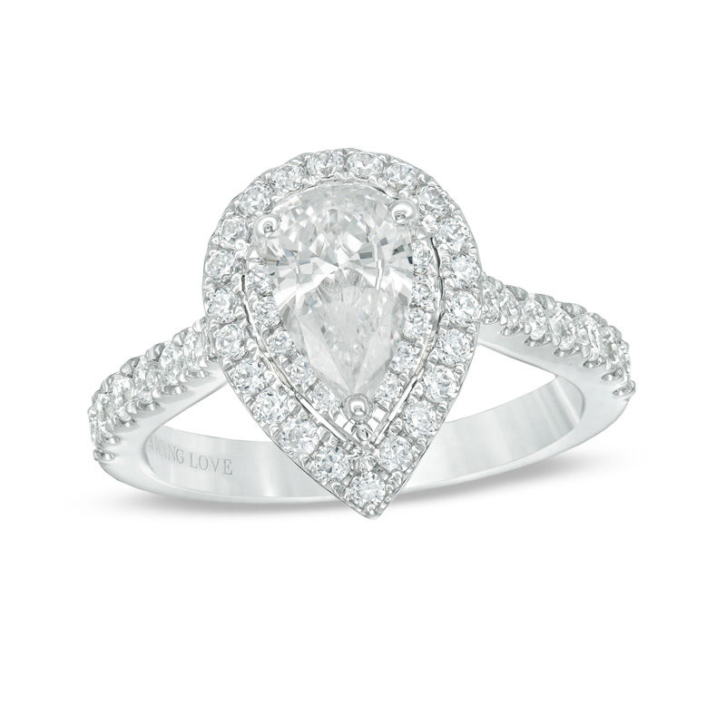 Zales 1 Ct. T.W. Heart-Shaped Diamond Frame Ring in 14K White Gold