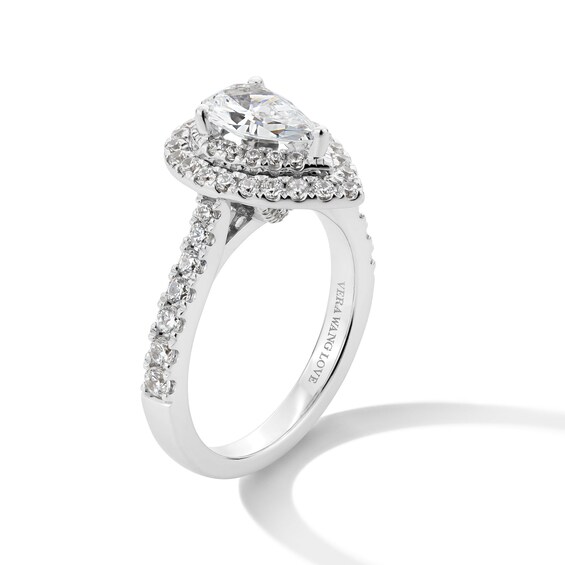 Vera Wang Love Collection 1-3/4 CT. T.w. Pear-Shaped Diamond Frame Engagement Ring 14K White Gold (I/Si2)