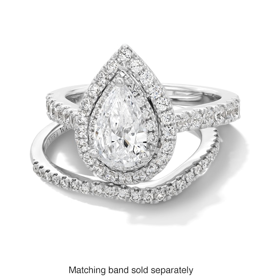 Vera Wang Love Collection 1-3/4 CT. T.w. Pear-Shaped Diamond Frame Engagement Ring 14K White Gold (I/Si2)