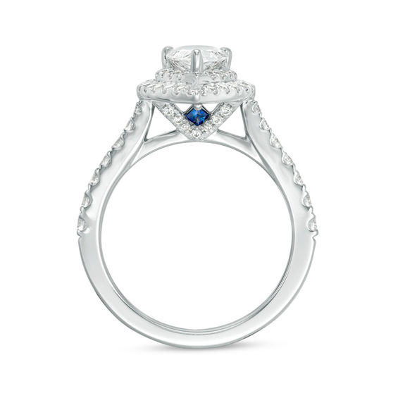 Vera Wang Love Collection 1-3/4 CT. T.w. Certified Pear-Shaped Diamond Frame Engagement Ring in Platinum (I/Si2)
