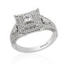 Thumbnail Image 0 of Enchanted Disney Mulan 1 CT. T.W. Princess-Cut Diamond Double Frame Engagement Ring in 14K White Gold