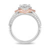 Thumbnail Image 3 of Enchanted Disney Aurora 1 CT. T.W. Diamond Square Frame Tri-Sides Engagement Ring in 14K Two-Tone Gold