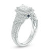Thumbnail Image 2 of Vera Wang Love Collection 1-1/2 CT. T.W. Emerald-Cut Diamond Frame Vintage-Style Engagement Ring in 14K White Gold