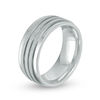 Thumbnail Image 2 of 6.0mm Diamond-Cut and Brushed Wedding Band in Stainless Steel - Size 10