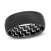 Thumbnail Image 1 of 8.0mm Satin Carbon Fiber Lined Wedding Band in Black IP Tantalum