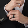 Thumbnail Image 3 of 8.0mm Satin Carbon Fiber Lined Wedding Band in Black IP Tantalum