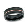 Thumbnail Image 1 of 8.0mm Carbon Fiber Band in Stainless Steel with Black and Rose-Tone IP - Size 10
