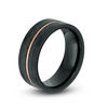 Thumbnail Image 2 of 8.0mm Carbon Fiber Band in Stainless Steel with Black and Rose-Tone IP - Size 10