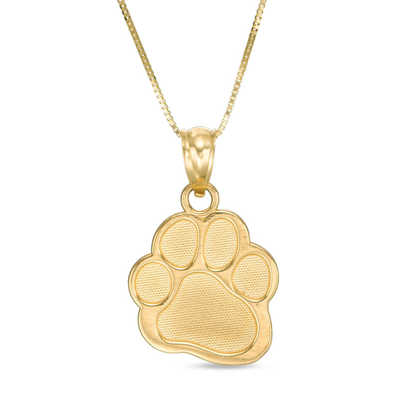 Main Image 1 of Paw Print Pendant in 10K Gold