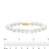 Thumbnail Image 2 of 7.0 - 8.0mm Cultured Freshwater Pearl Strand Bracelet with 14K Gold Clasp - 7.5"