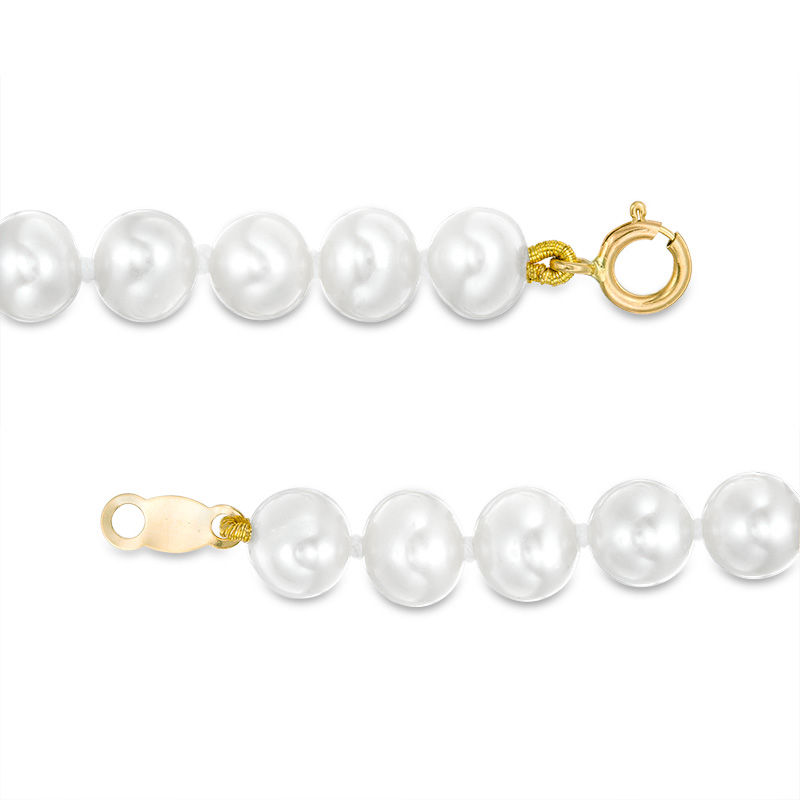 Main Image 3 of Child's 3.75-5.0mm Freshwater Cultured Pearl Bracelet and Stud Earrings Set in 14K Gold-5.25"