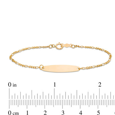 Details about   14K Yellow Gold Children's Dangle Cross and Engravable ID Plate Bracelet 5.5" 