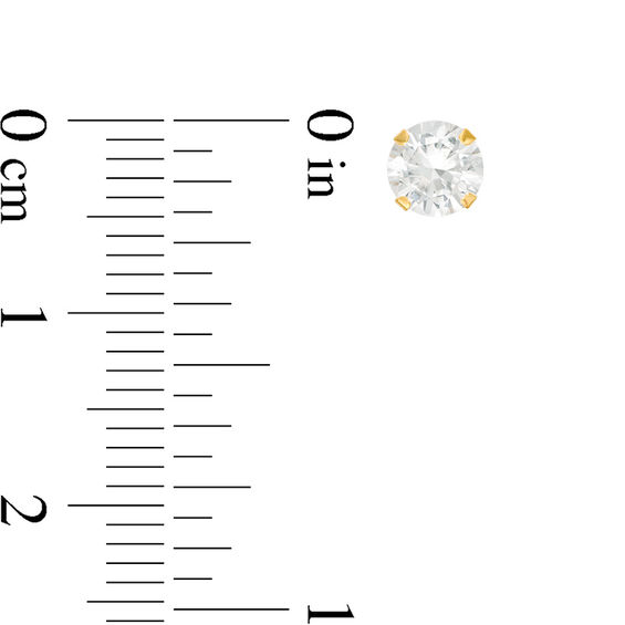 4.5 - 5.0mm Natural Freshwater Pearl, Lab-Created White Sapphire and Heart Outline Stud Earrings Set in 14K Gold
