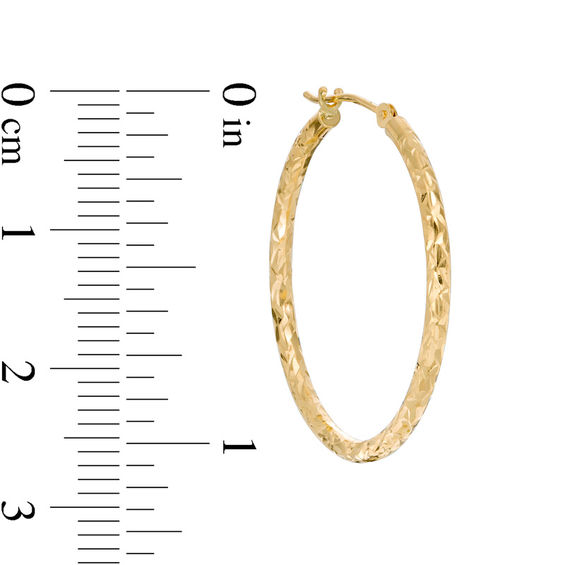 30.0mm Diamond-Cut Hoop Earrings in 14K Gold