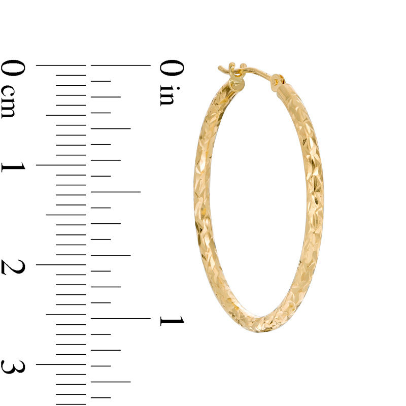 Main Image 2 of 30.0mm Diamond-Cut Hoop Earrings in 14K Gold