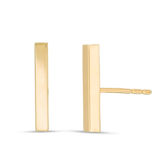 2.0mm Bar Stud Earrings in 14K Gold