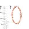 Thumbnail Image 2 of 30.0mm Square Twist Hoop Earrings in 14K Rose Gold