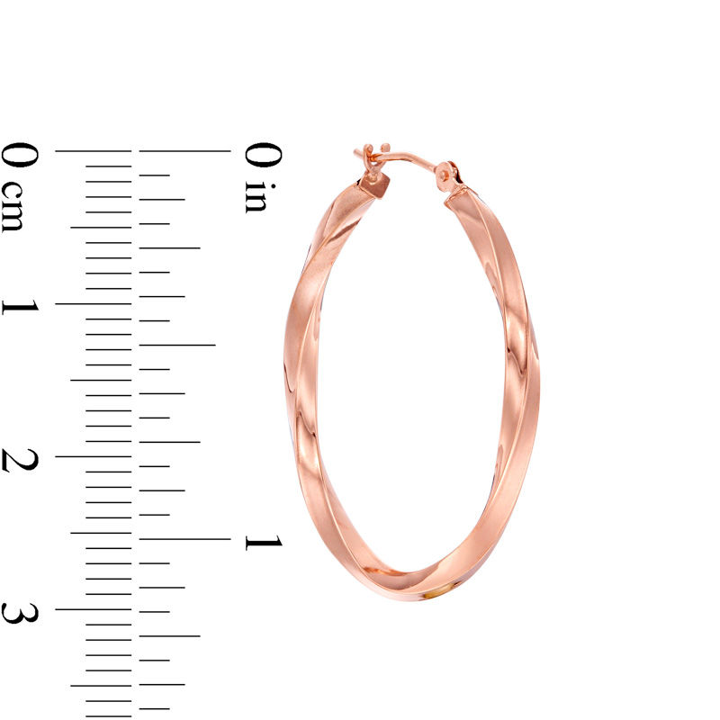 Main Image 2 of 30.0mm Square Twist Hoop Earrings in 14K Rose Gold
